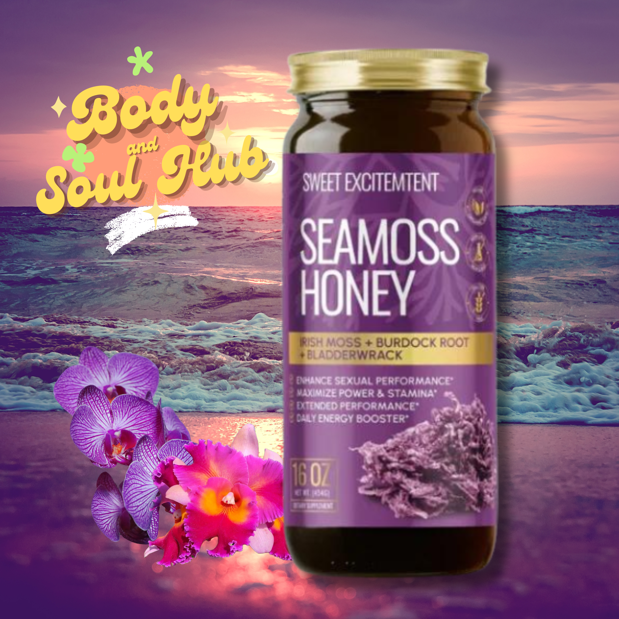 Sea Moss Honey -  100% All Natural - African Herbs & Roots, Herbal Detox, Energy and Stamina Booster